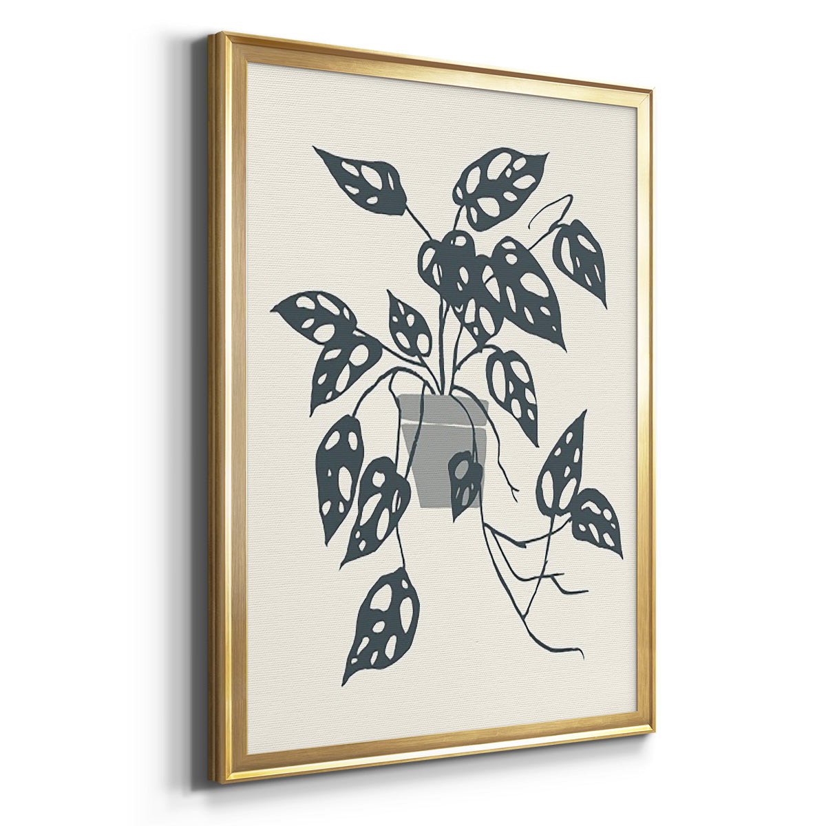 Growing Leaves I - Modern Framed Canvas Print