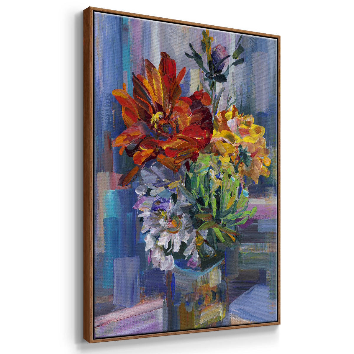 Modern Bouquet - Floater Framed Canvas Print