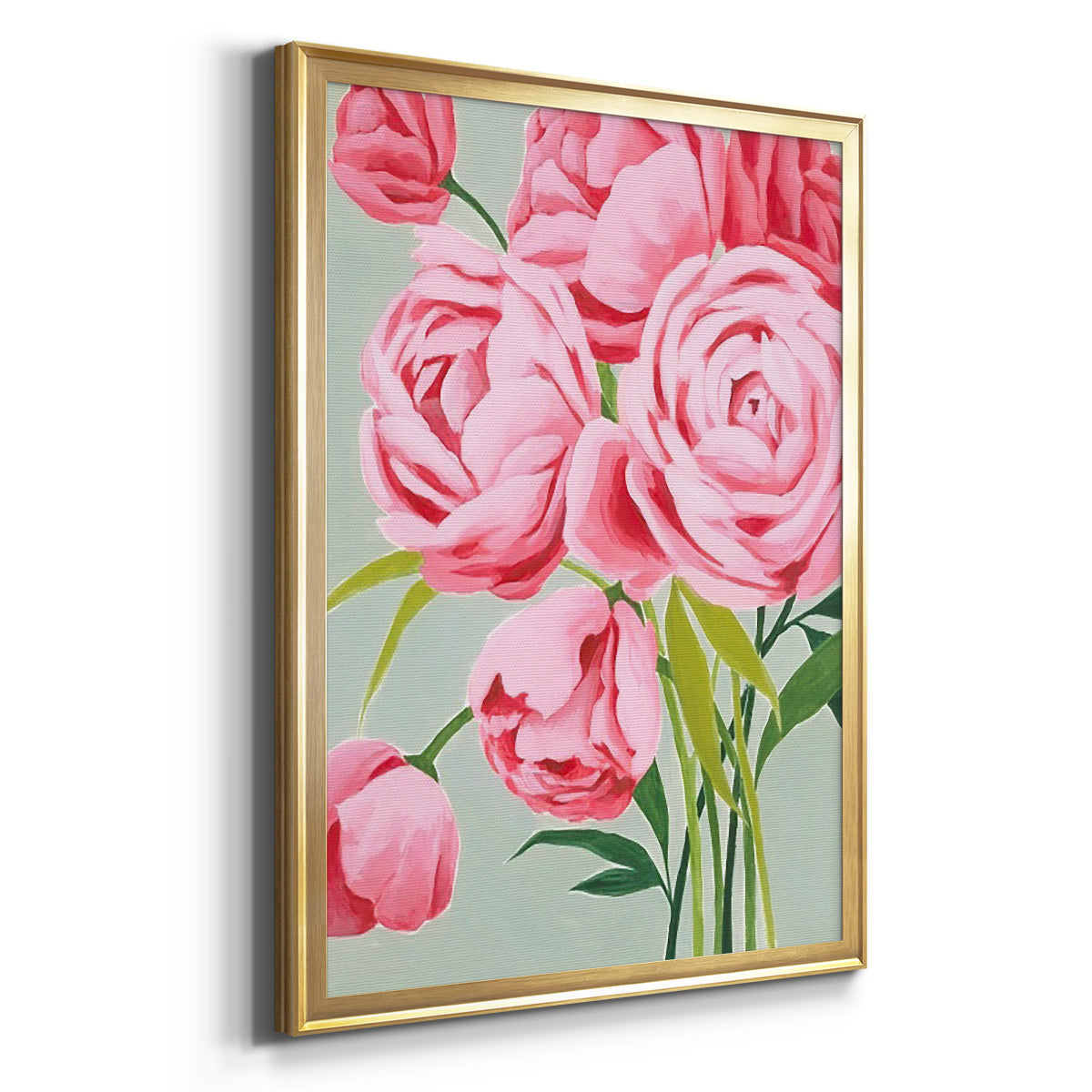 This Year's Peonies I - Modern Framed Canvas Print