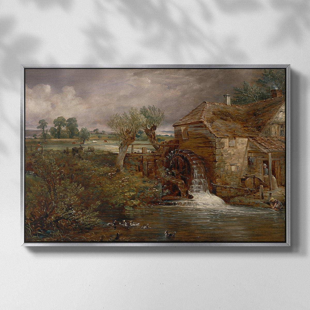 Parham Mill, Gillingham, 1826 - Floater Framed Canvas Print