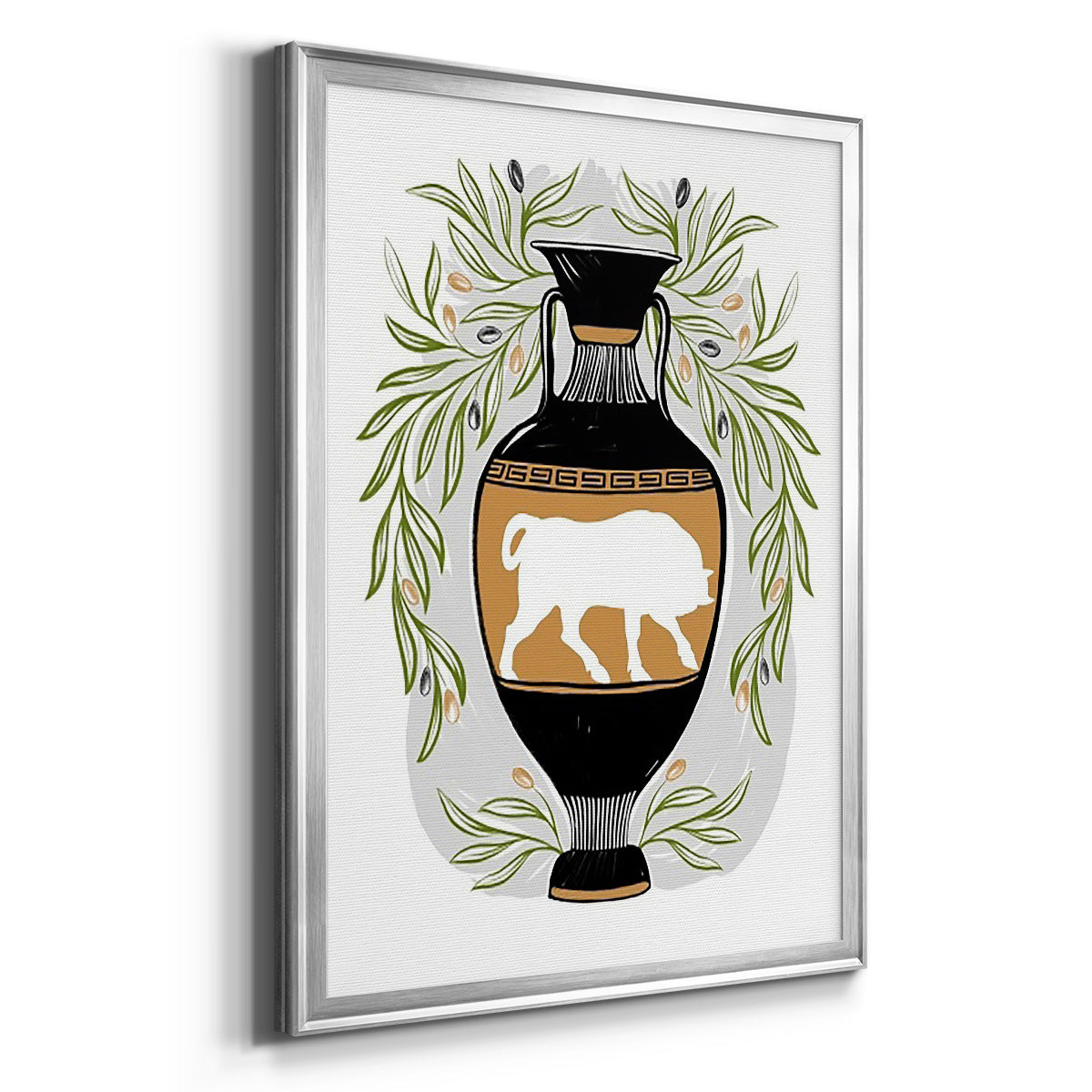 Greek Vases IV - Modern Framed Canvas Print