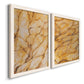 Yellow Marble I - Barnwood Framed Canvas Set