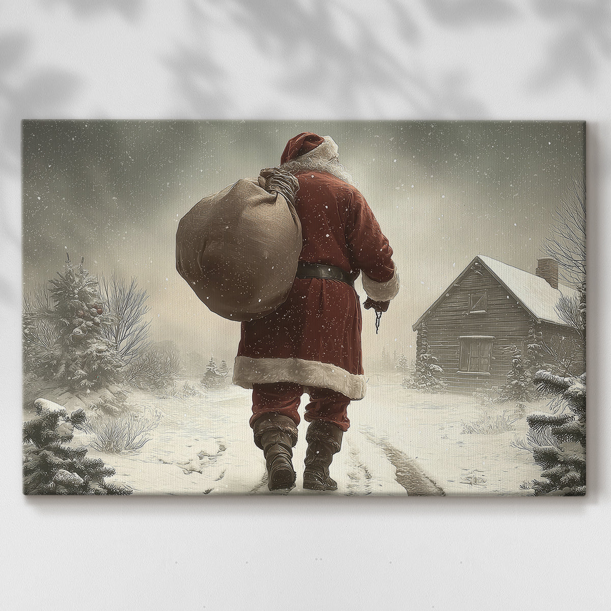 Eve of Tinsel-Gold Icicles - Canvas Art Print