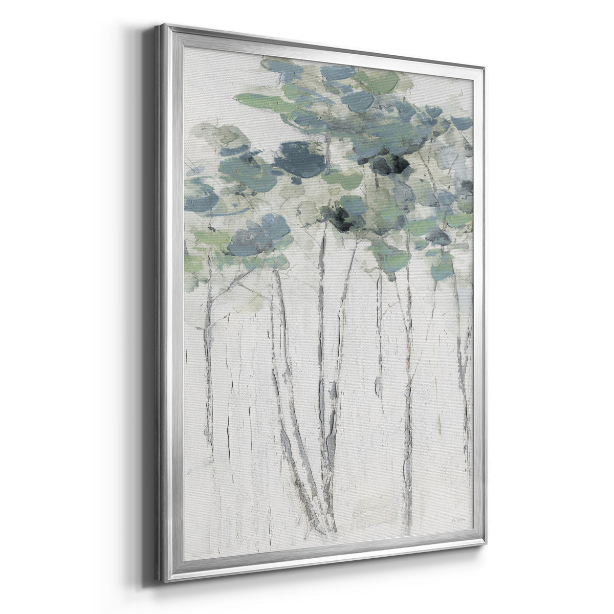 Impasto Tree Line I - Modern Framed Canvas Print