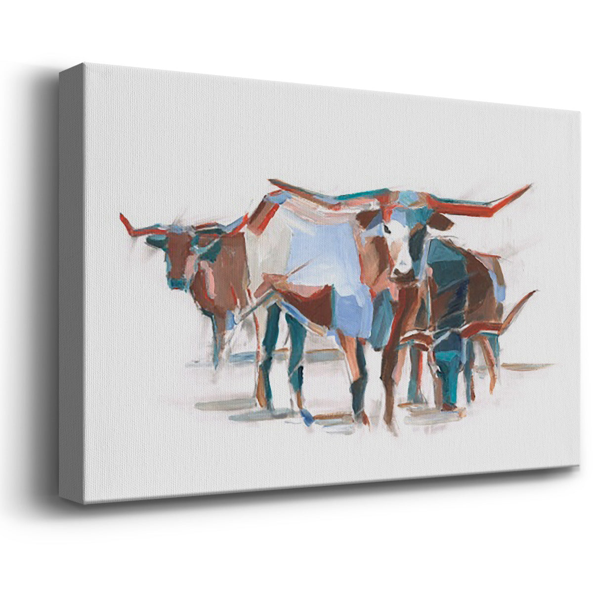 Modern Longhorns II Premium Gallery Wrapped Canvas - Ready to Hang