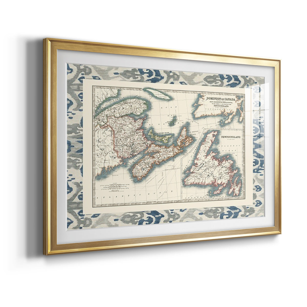 Bordered Map of Canada - Modern Framed Art Print