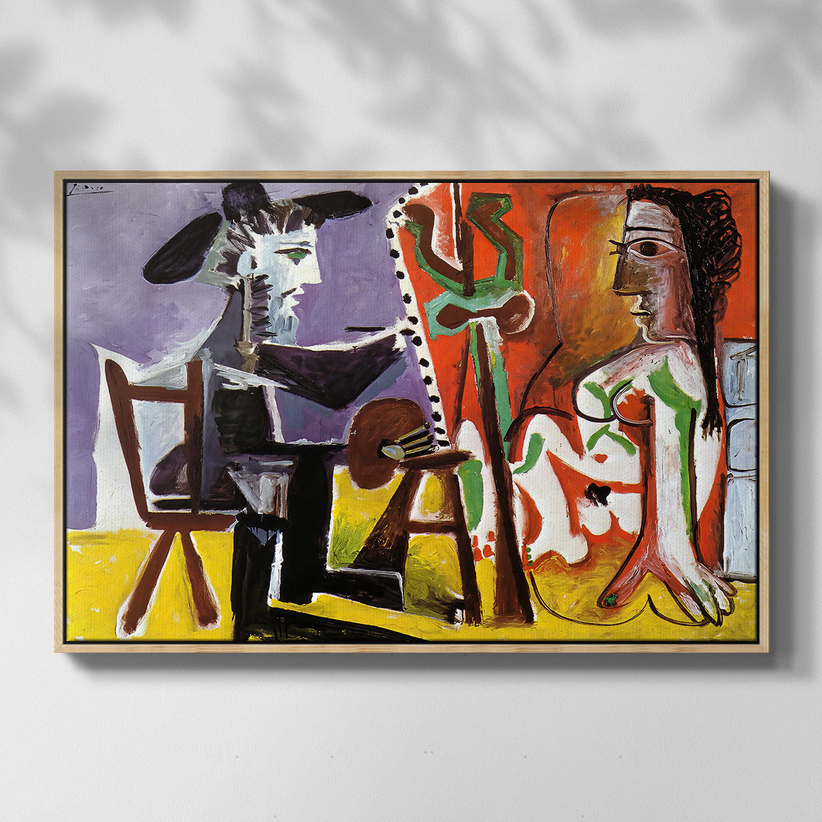 The Painter and His Model, 1963 - Floater Framed Canvas Print