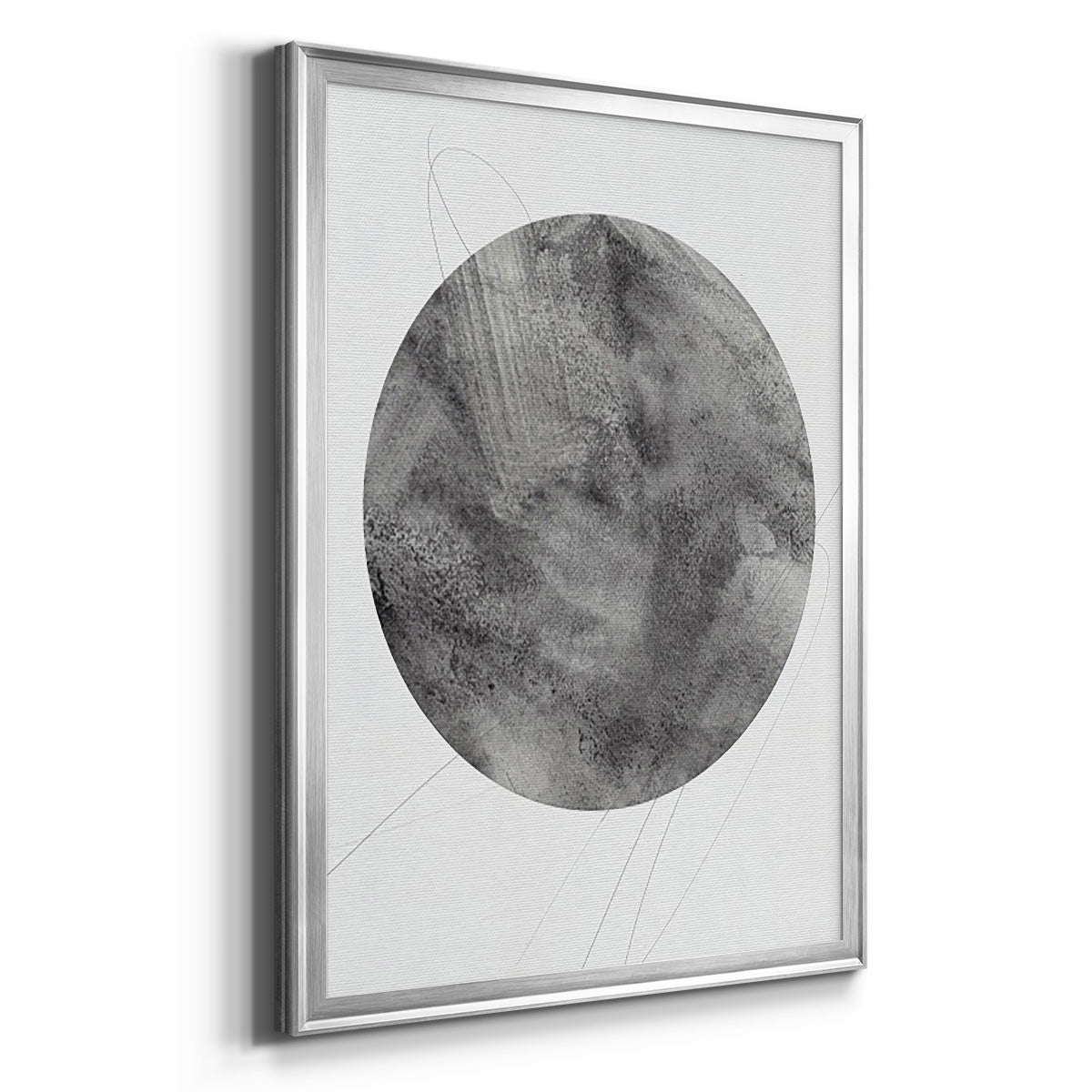 Graphite Moon II - Modern Framed Canvas Print