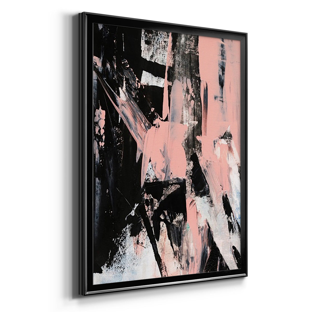 Black & Blush II - Modern Framed Canvas Print