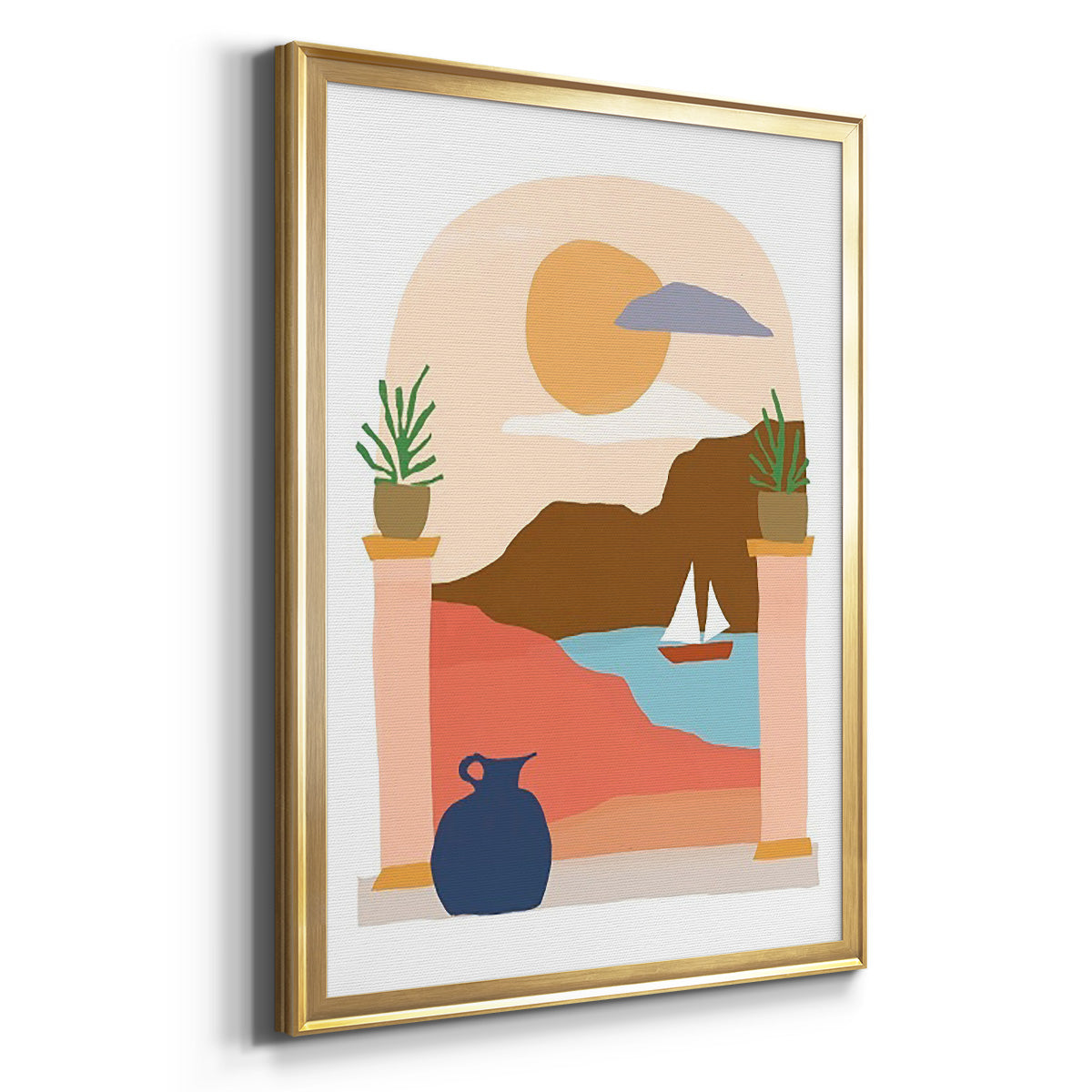 Paper Scene III - Modern Framed Canvas Print