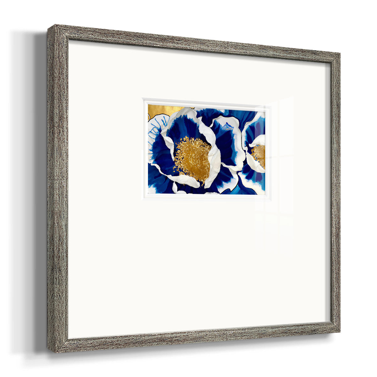 Glue and Gold Floral Premium Framed Print Double Matboard