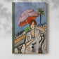 Canvas art print of a stylized figure with flowing lines and vivid tones with a soft shadow on a white background.