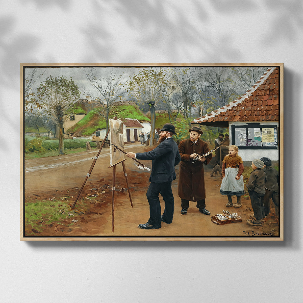 L. A. Ring Painting near Aasum Smithy, 1893 - Floater Framed Canvas Print