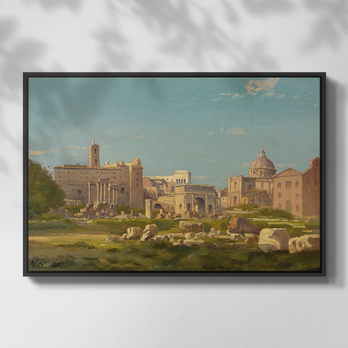 The Roman Forum, c. 1860 - Floater Framed Canvas Print