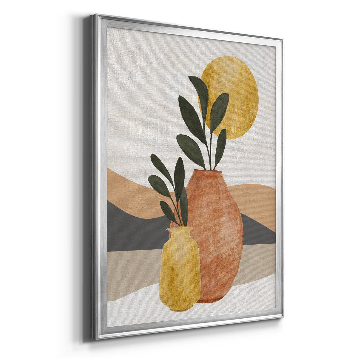 Adobe Moon II - Modern Framed Canvas Print