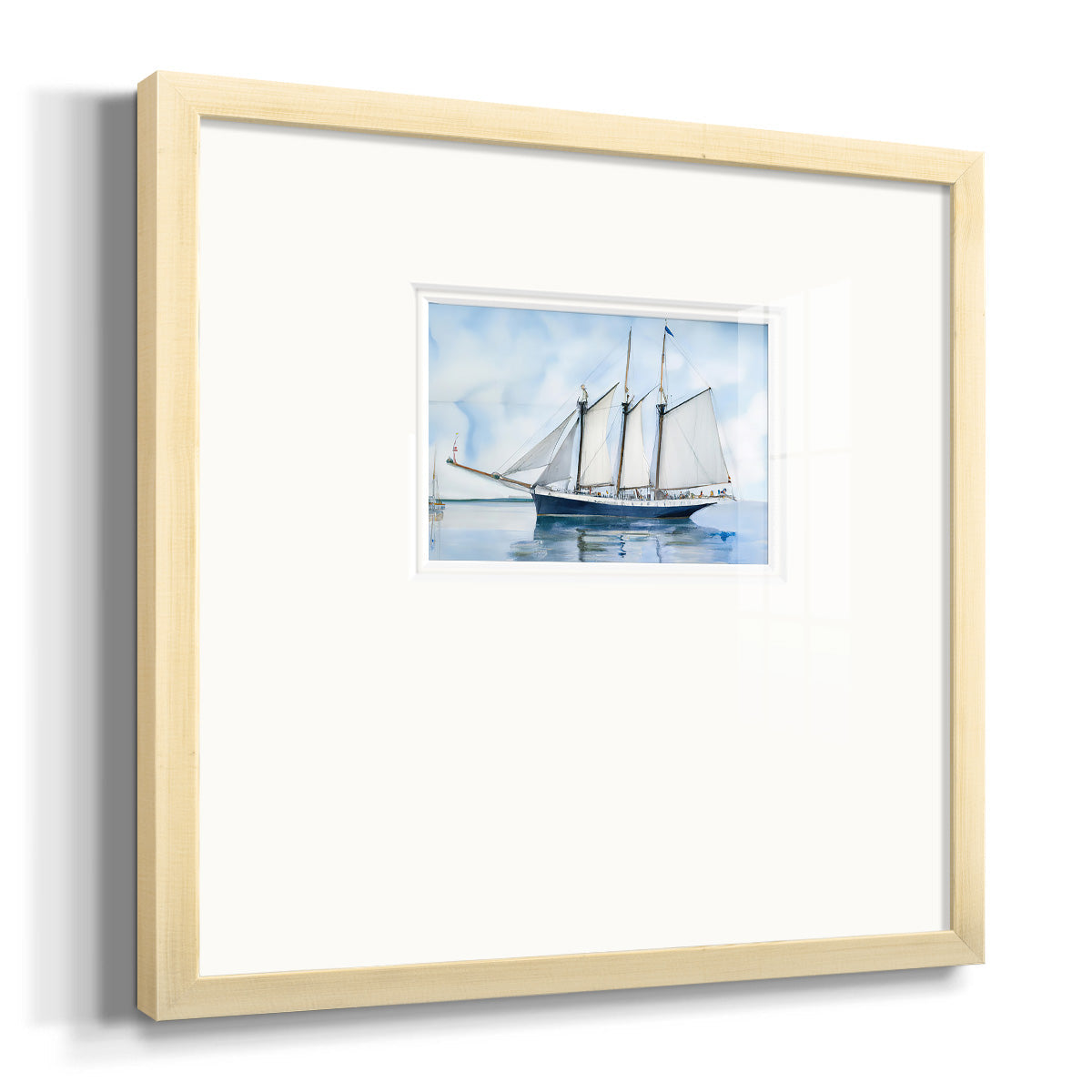 Blue Sail Premium Framed Print Double Matboard