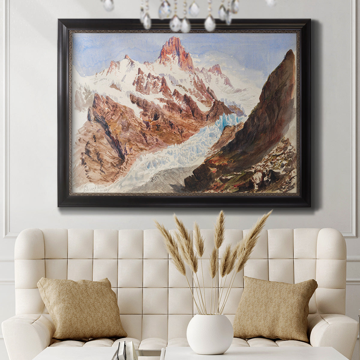 Schreckhorn, Eismeer - Ornate Framed Canvas Print