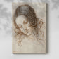 Canvas art print of a refined sketch with gentle contours and light detail with a soft shadow on a white background.
