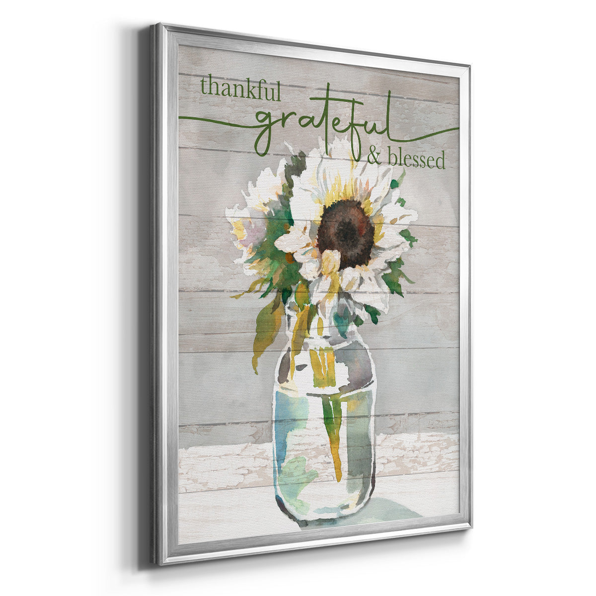 Thankful, Grateful, Blessed - Modern Framed Canvas Print