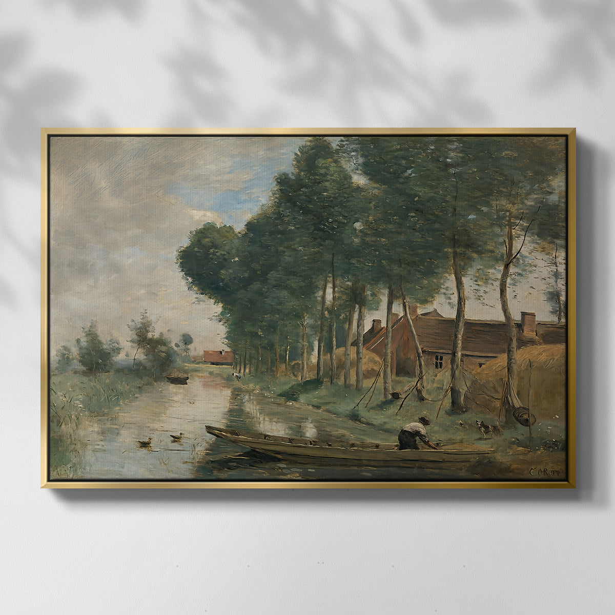 Landscape at Arleux-du-Nord, c. 1871-1874 - Floater Framed Canvas Print
