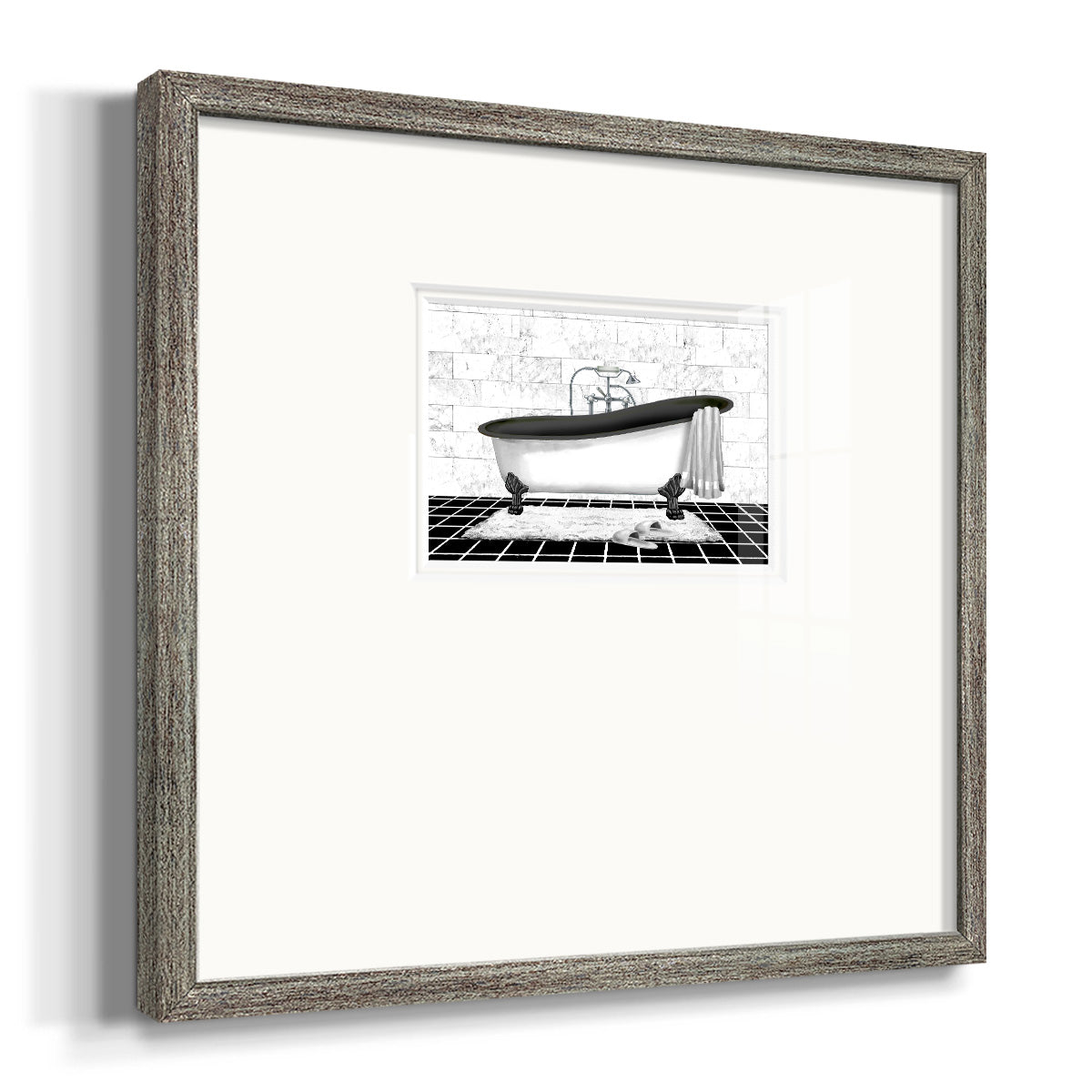 Modern Bath II Premium Framed Print Double Matboard