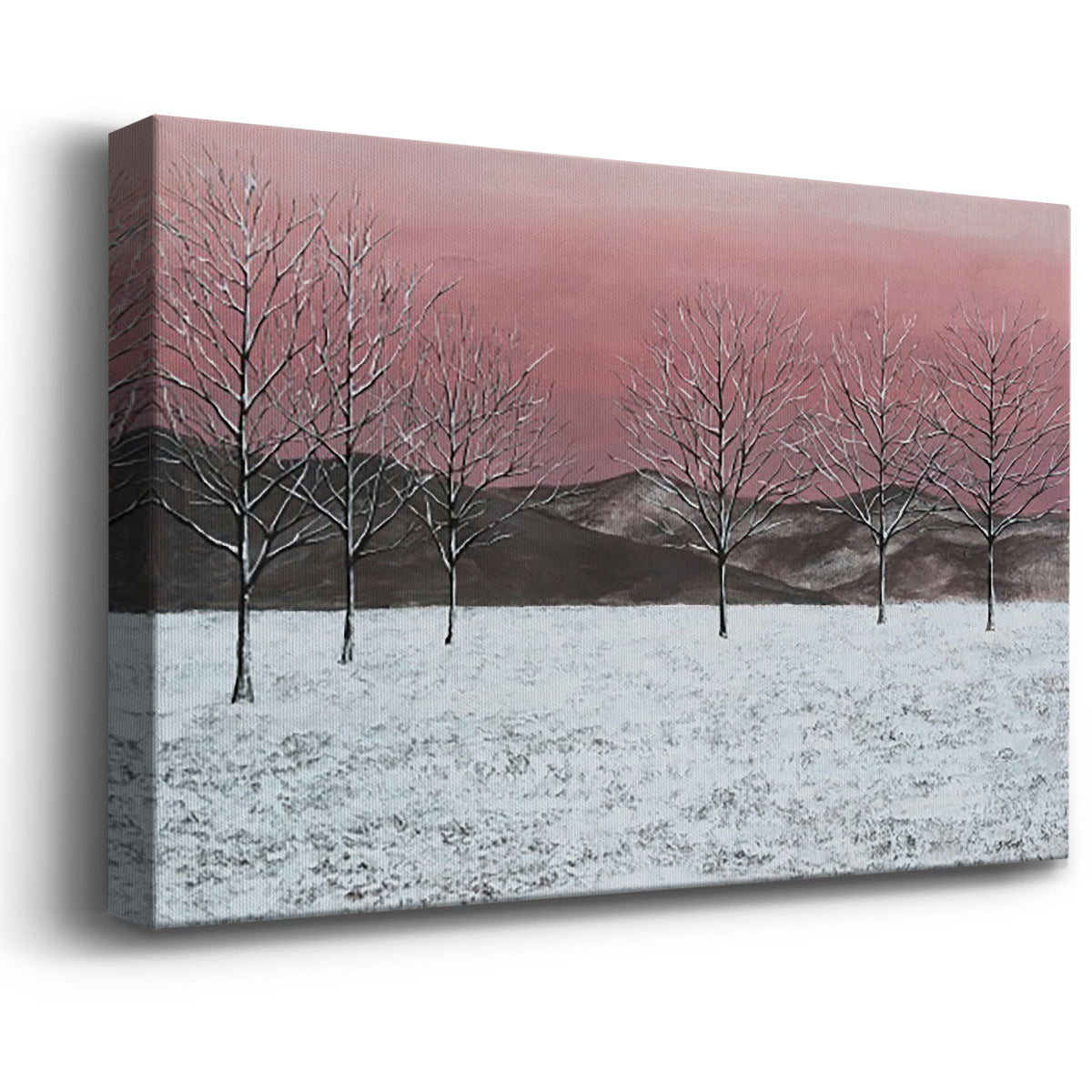 Sunset Snowfall I Premium Gallery Wrapped Canvas - Ready to Hang