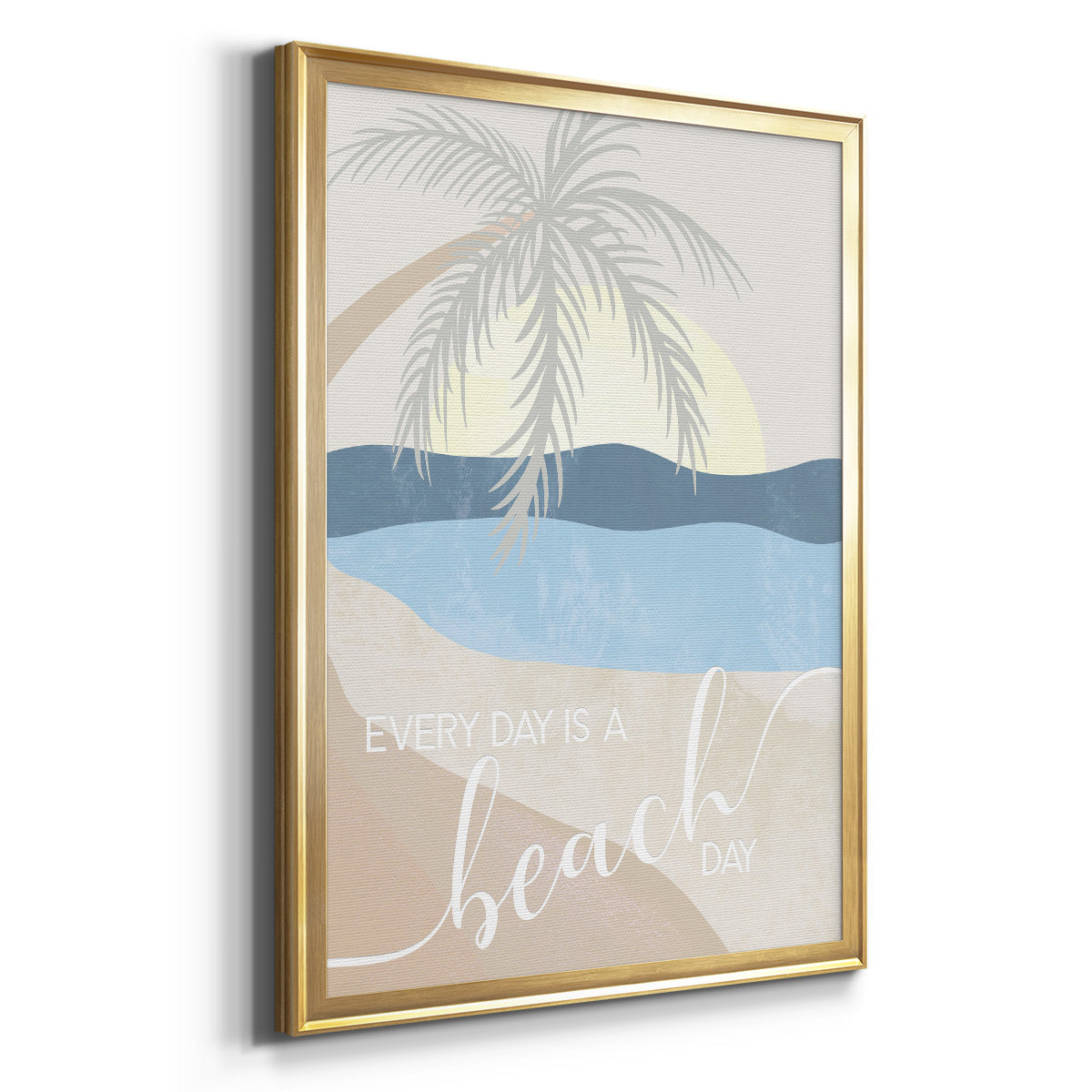 Beach Day - Modern Framed Canvas Print