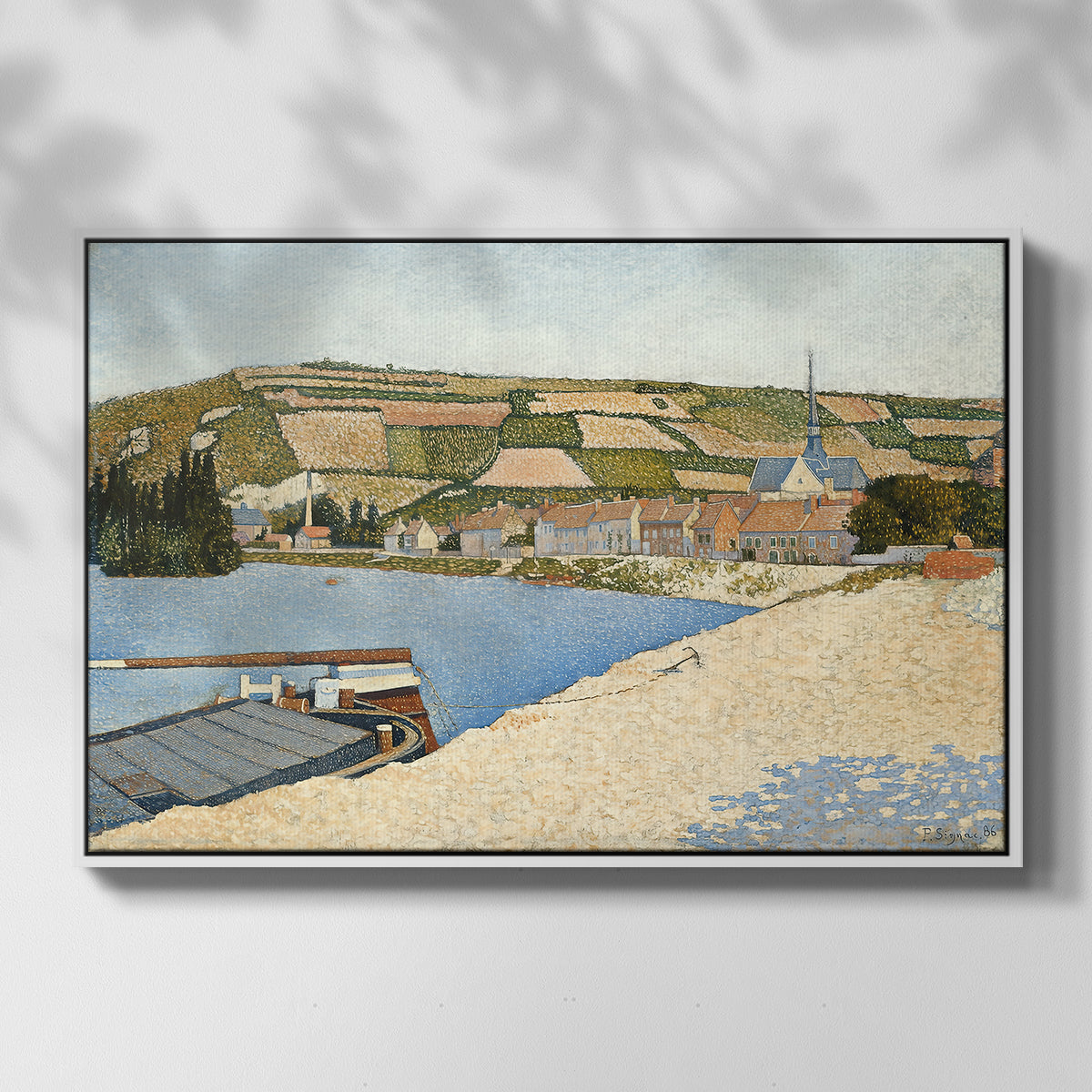 The Riverbank, Les Andelys, 1886 - Floater Framed Canvas Print