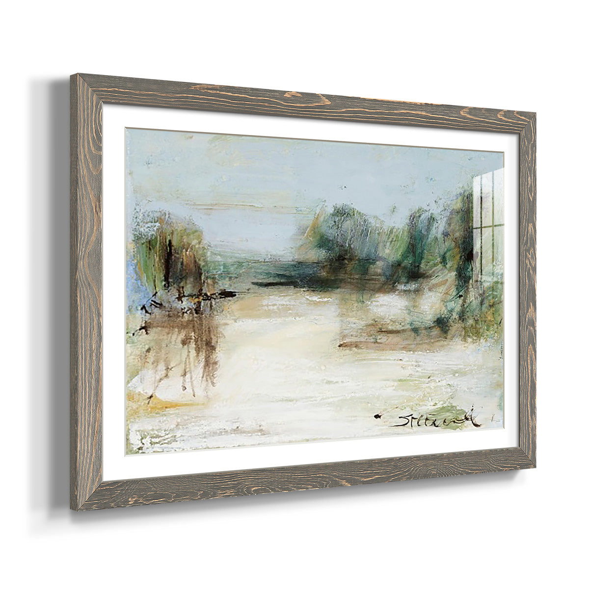 Wintery Horizon III - Barnwood Framed Art Print