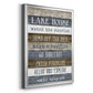 Simple Lake Rules - Modern Framed Canvas Print