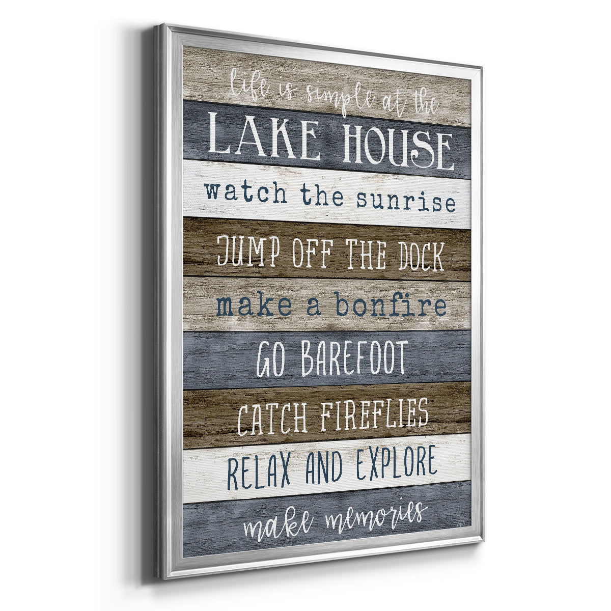 Simple Lake Rules - Modern Framed Canvas Print