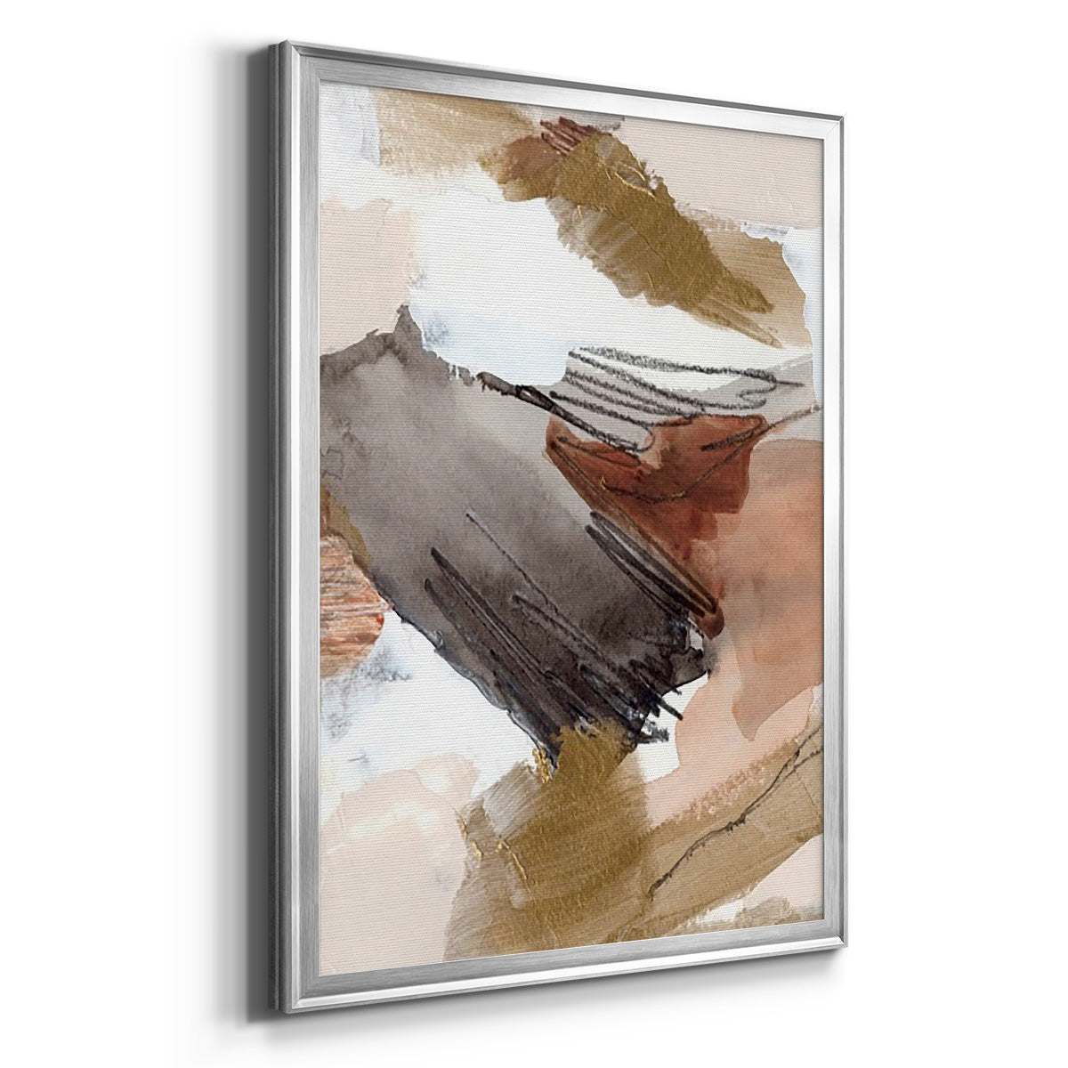 Antique Gold III - Modern Framed Canvas Print