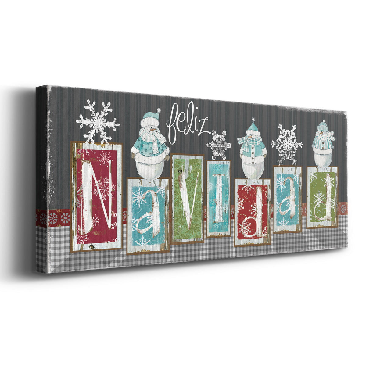 Navidad Blocks Premium Gallery Wrapped Canvas - Ready to Hang