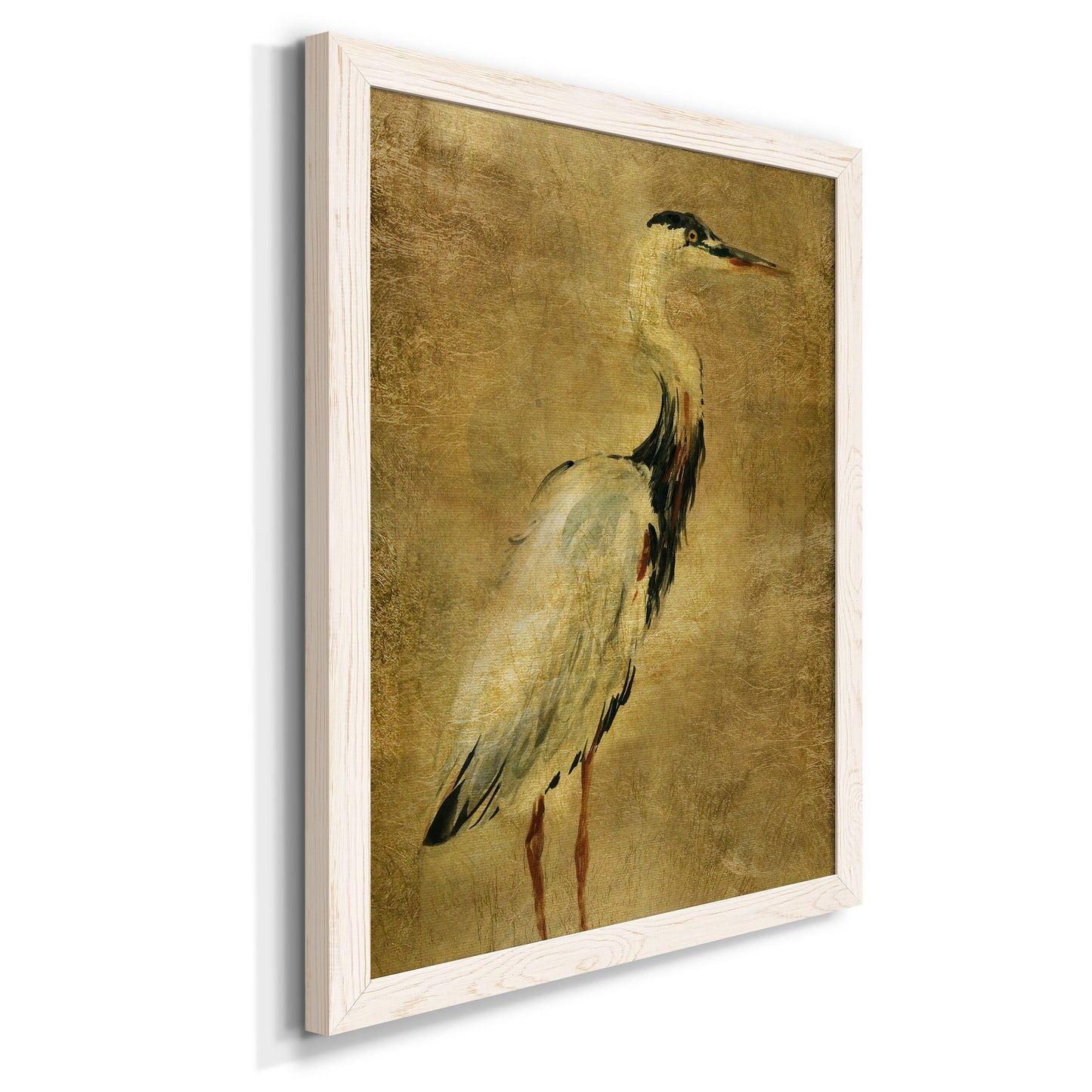 Gold Crane at Dusk I - Premium Canvas Framed in Barnwood - Ready to Hang