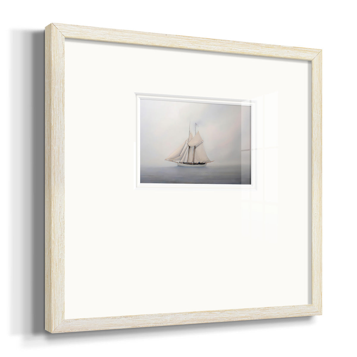 Foggy Sail III Premium Framed Print Double Matboard