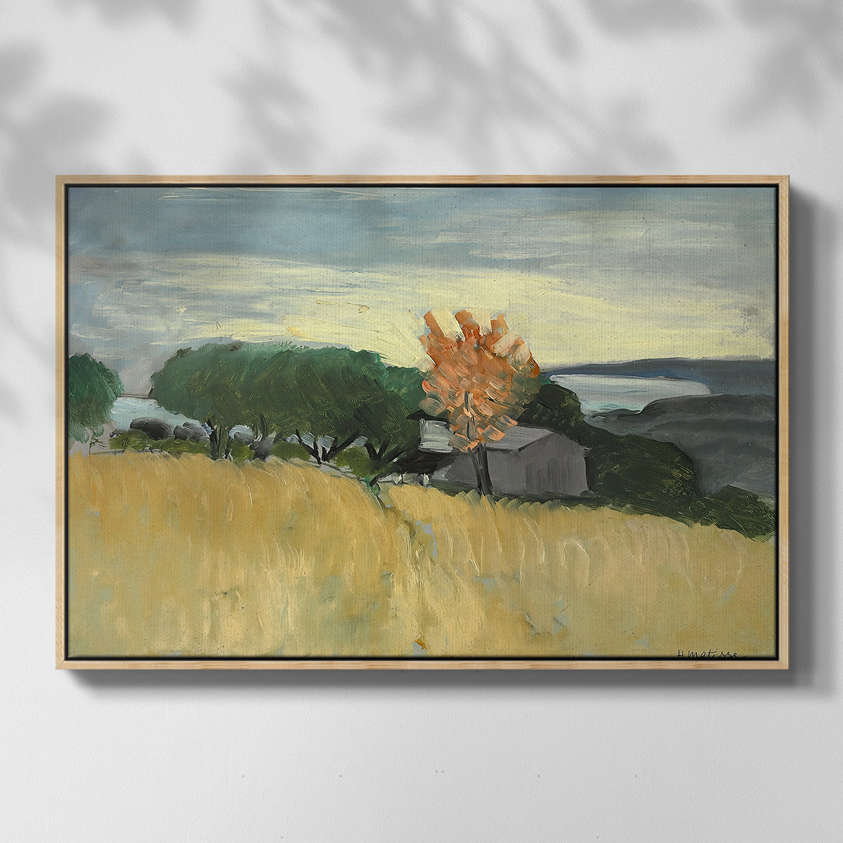 Fields of Wheat in Cagnes, 1918 - Floater Framed Canvas Print