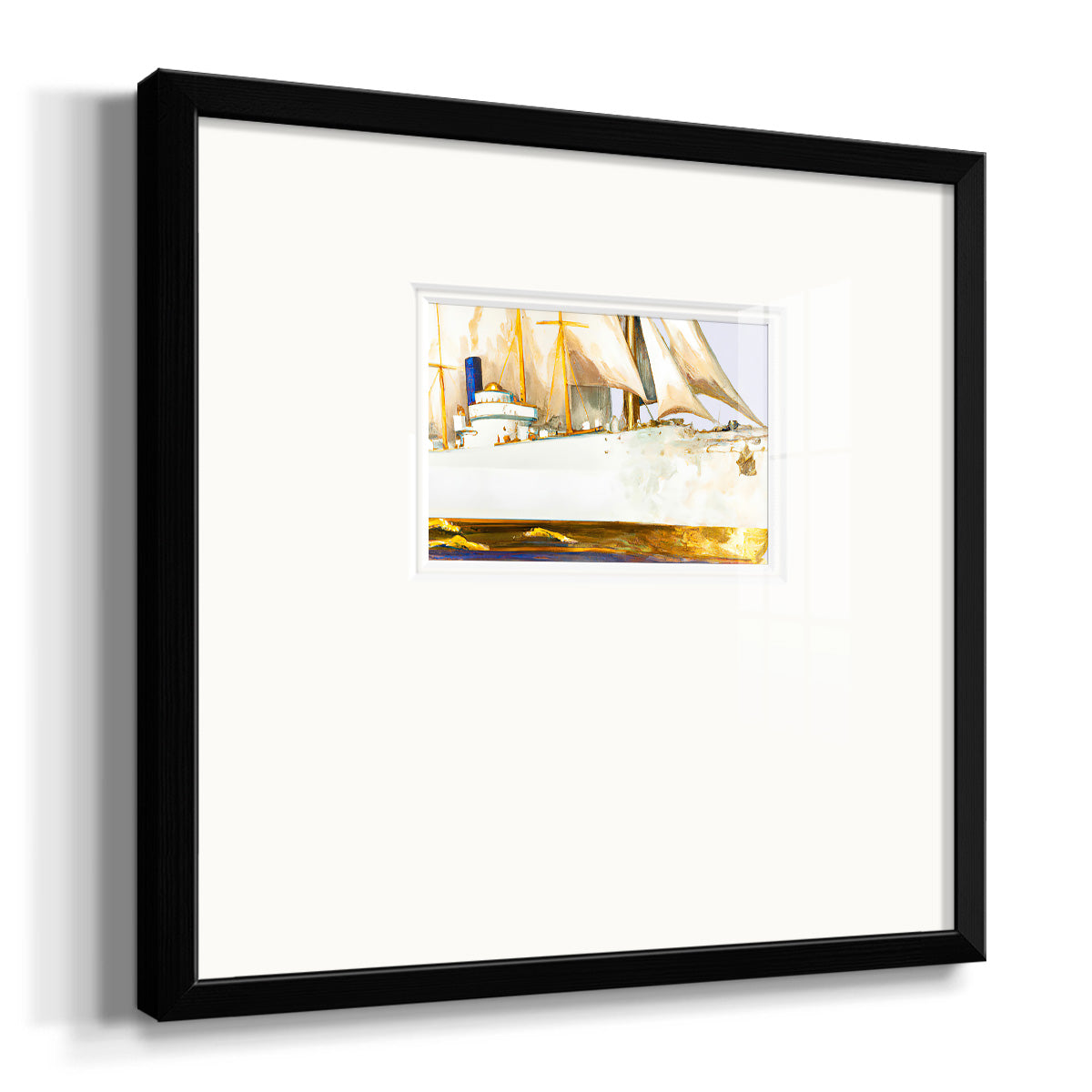 Golden Steam Ship II Premium Framed Print Double Matboard