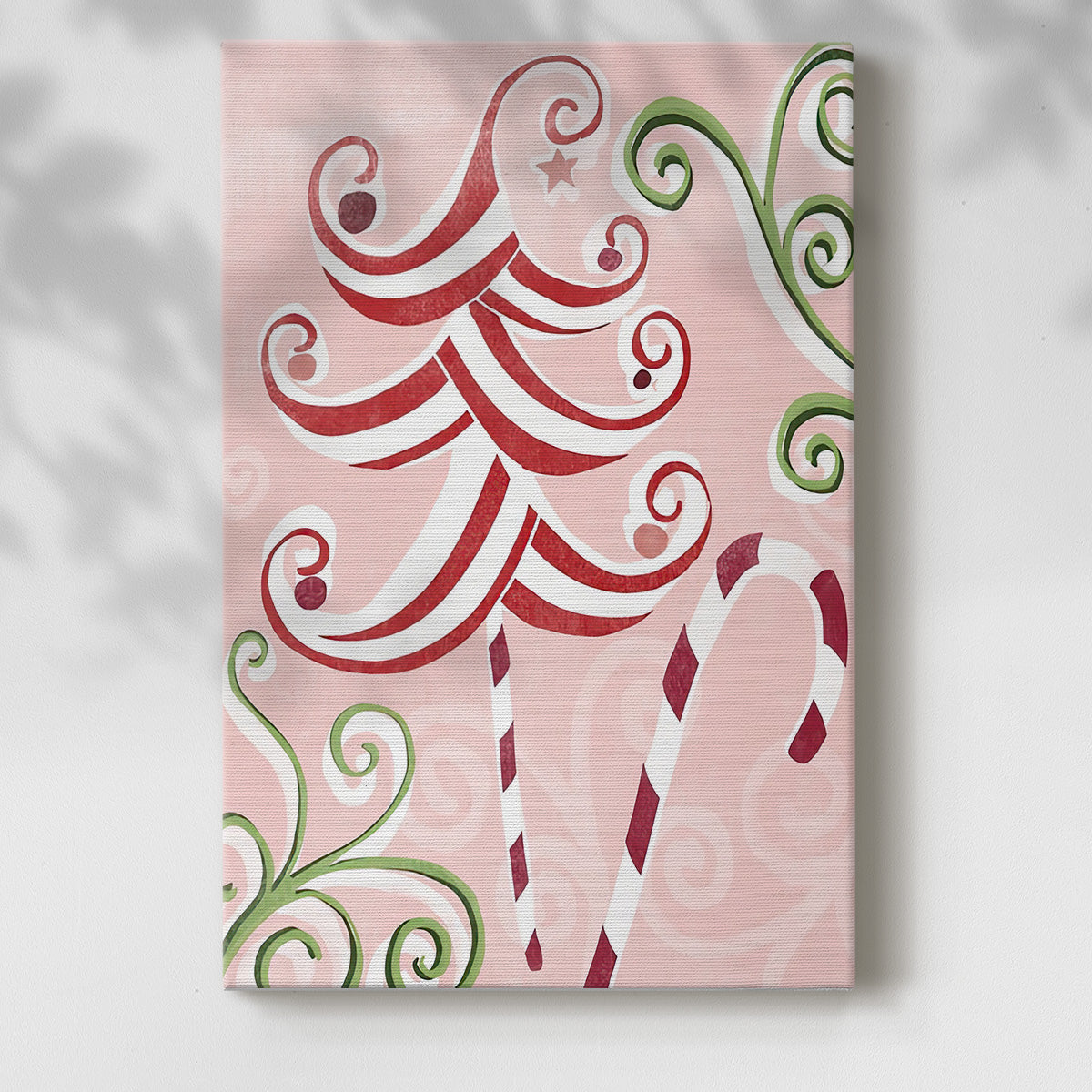 Candy Cane Holiday I - Gallery Wrapped Canvas