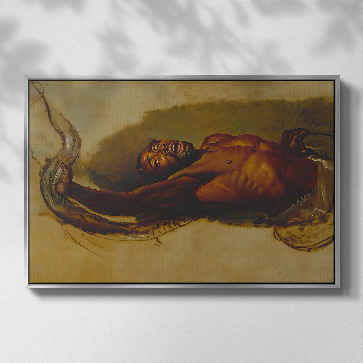 Man Struggling with a Boa Constrictor, c. 1803 - Floater Framed Canvas Print