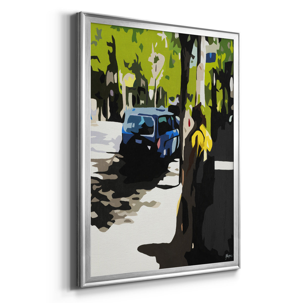 A Volvo in Ballard - Modern Framed Canvas Print