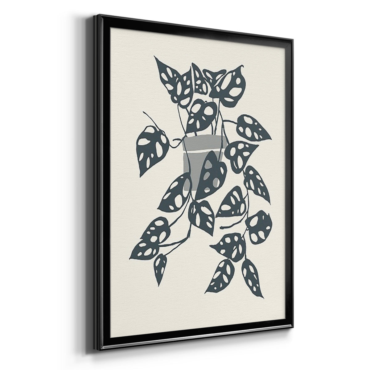 Growing Leaves II - Modern Framed Canvas Print