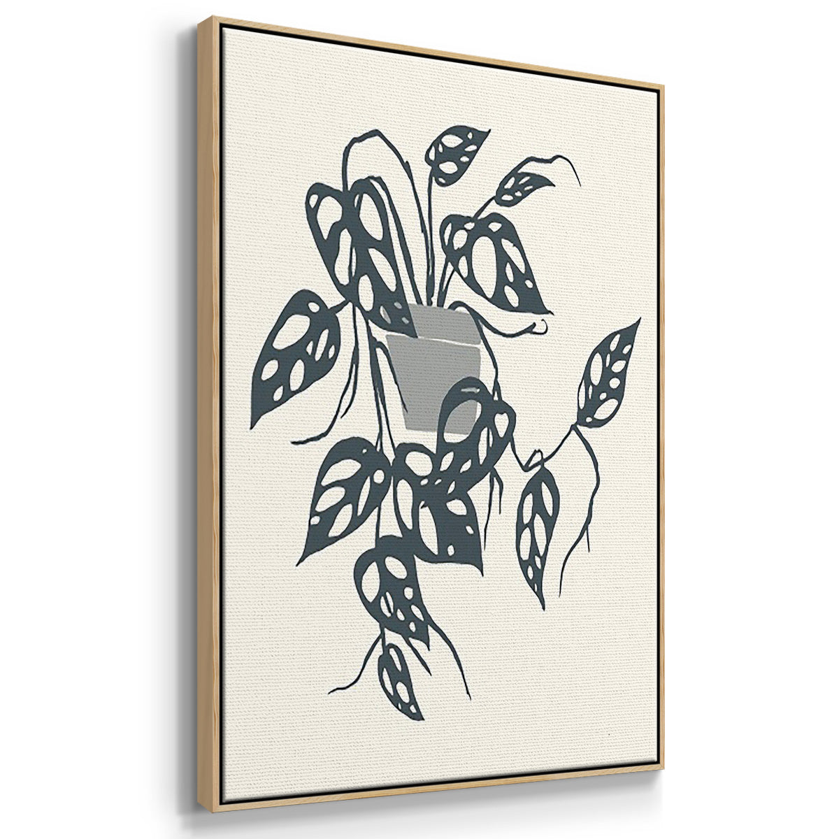 Growing Leaves IV - Framed Premium Gallery Wrapped Canvas L Frame 3 Piece Set - Ready to Hang