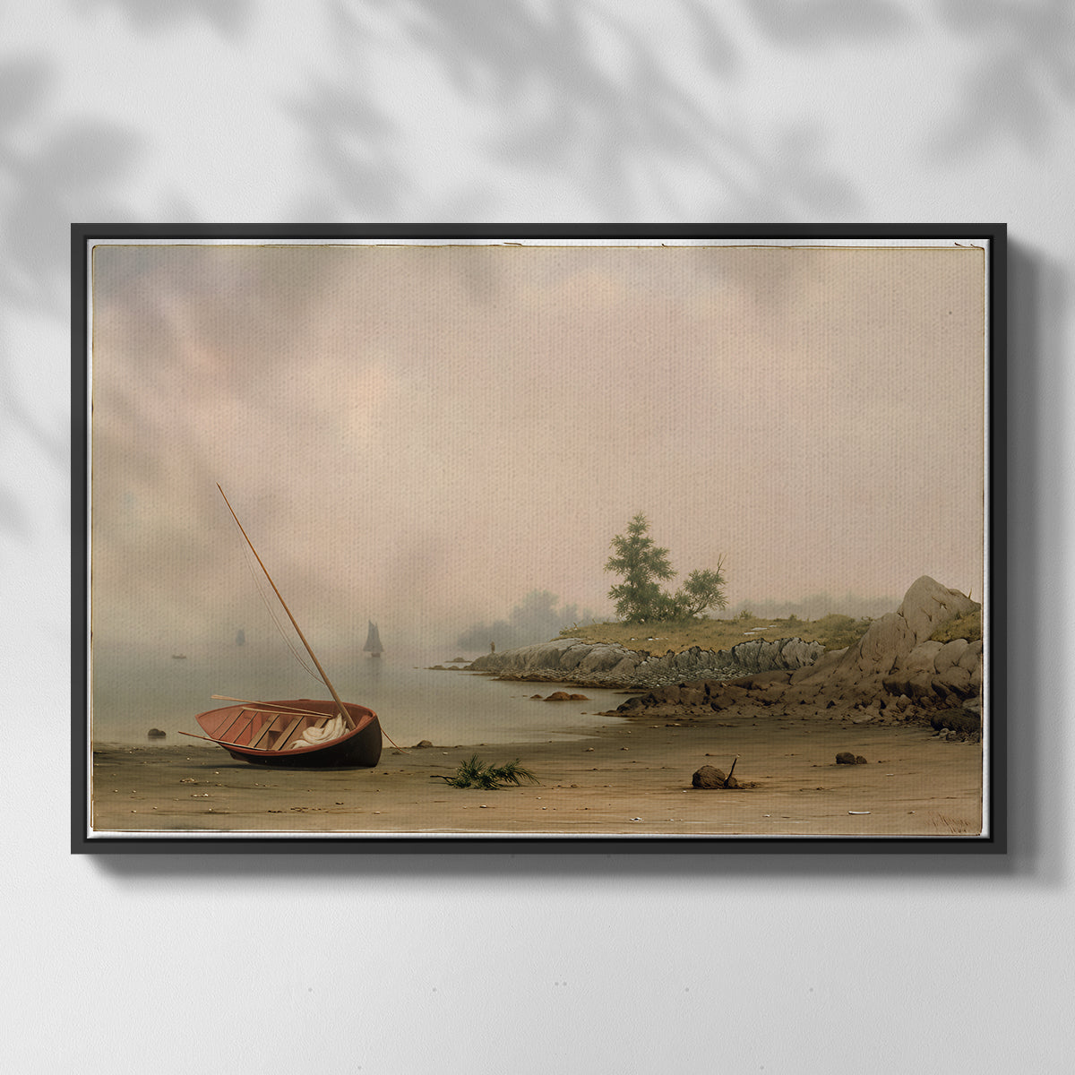 The Stranded Boat, 1863 - Floater Framed Canvas Print