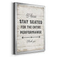 Please Stay Seated - Modern Framed Canvas Print
