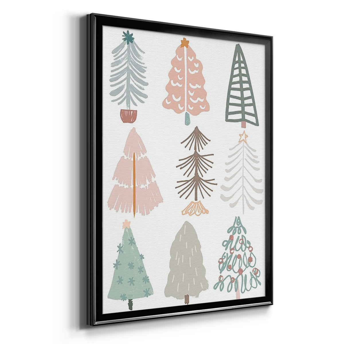 Christmas Tree Sketchbook II - Modern Framed Canvas Print