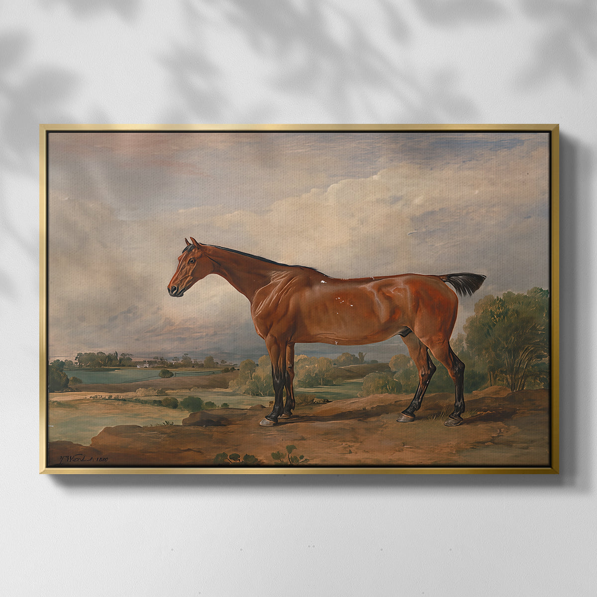 A Hunter in a Landscape, c. 1810 - Floater Framed Canvas Print