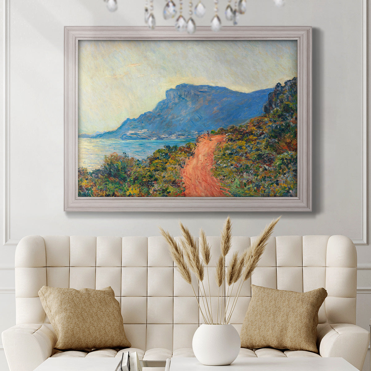 Affiche La Corniche près de Monaco Peinture - Ornate Framed Canvas Print