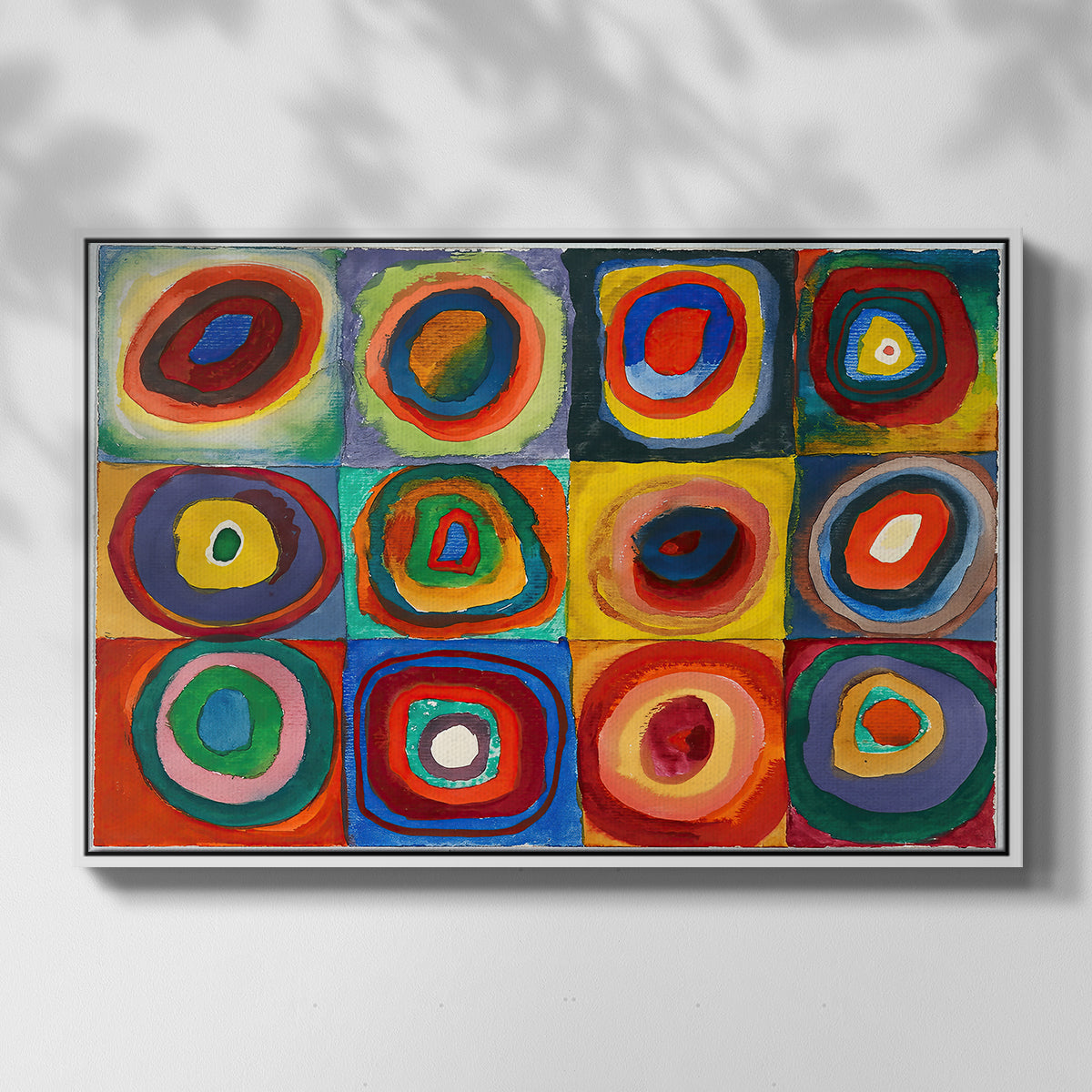 Color Study: Squares with Concentric Circles, 1913 - Floater Framed Canvas Print