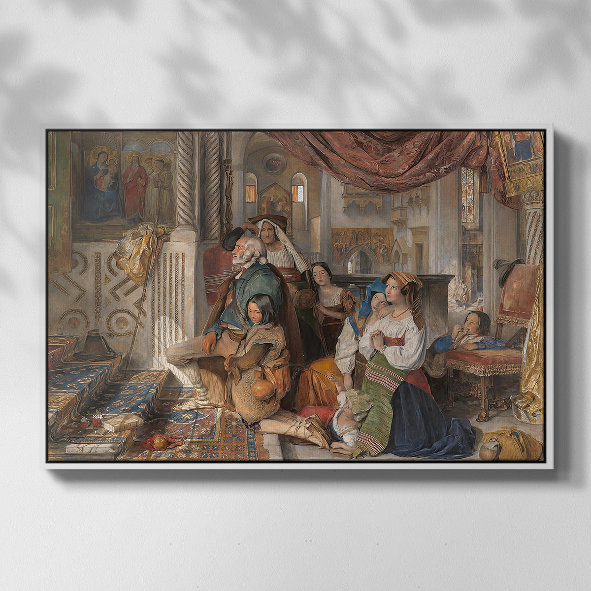 Roman Pilgrims, 1854 - Floater Framed Canvas Print