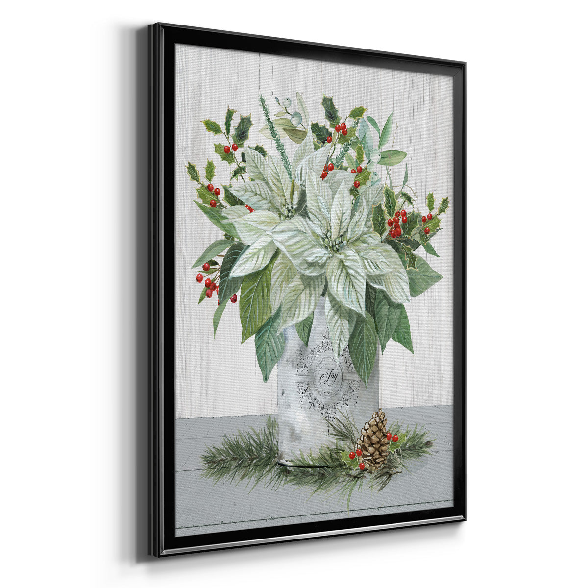 Farmhouse Christmas Joy - Modern Framed Canvas Print